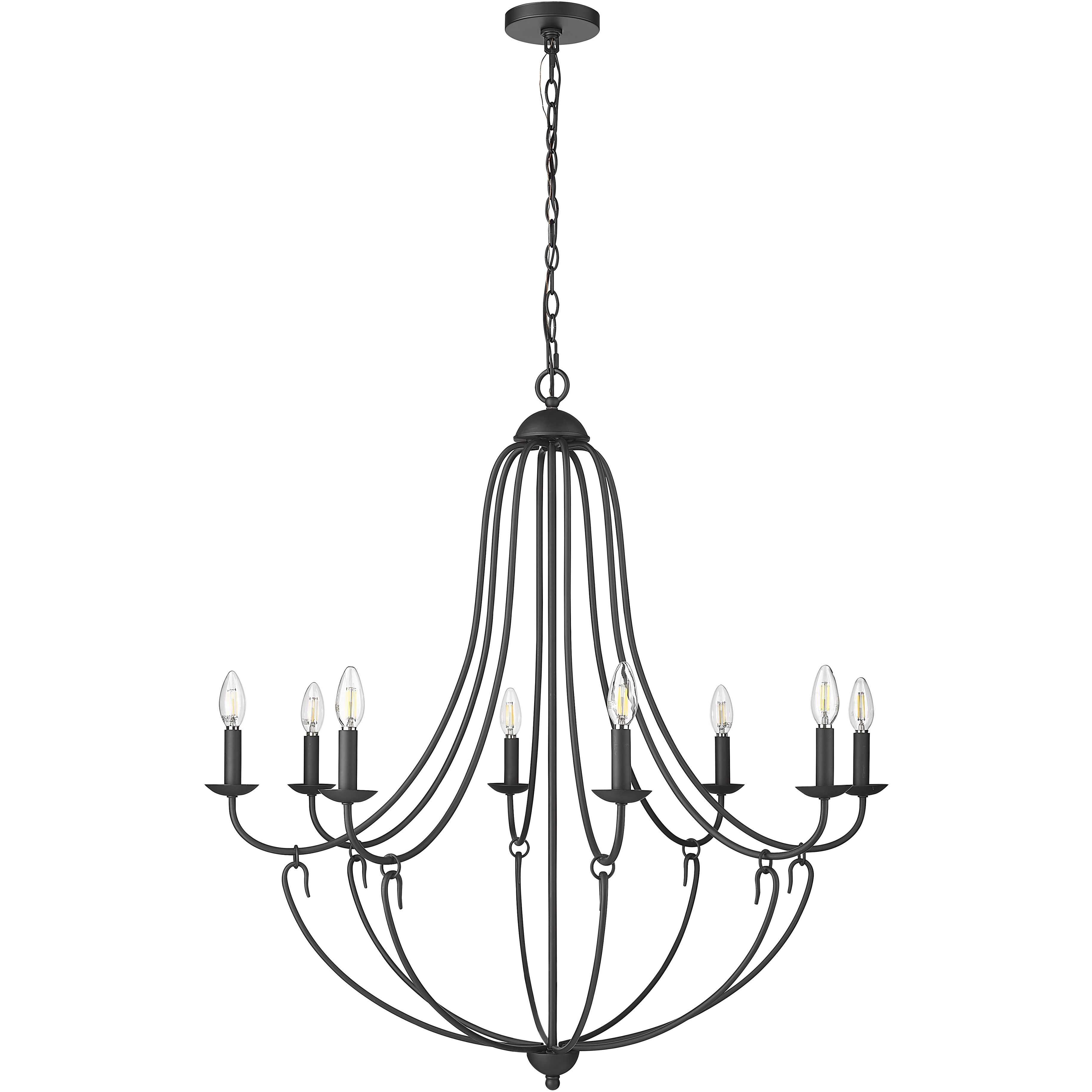 Eisley 8 Light 35.75 inch Matte Black Chandelier Ceiling Light